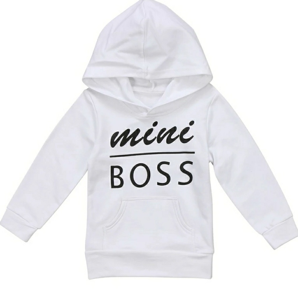 Boutique Unisex White Print Hoodie Sweatshirt